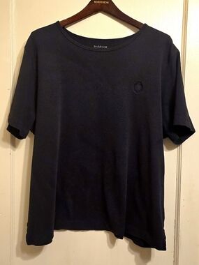 Plus Size 3X Front Liz Claiborne Logo Black Short Sleeve Crewneck Tee